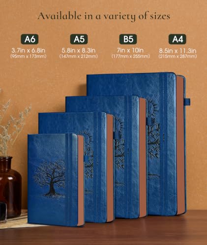Small Journal Notebook 3.7"x6.8", 300 Page Lined Paper Pocket Size Notebook - color: Navy blue, size: A6 (3.7in x 6.8in)