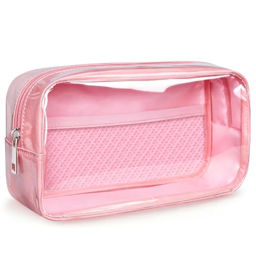 WLLWOO Clear Makeup Bag Small Cosmetic Pouch Travel Toiletry Organizer - color: 1pcs-Medium-Pink
