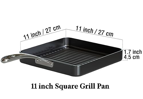 Cooks Standard Hard-Anodized Nonstick 11-inch Square Grill Pan