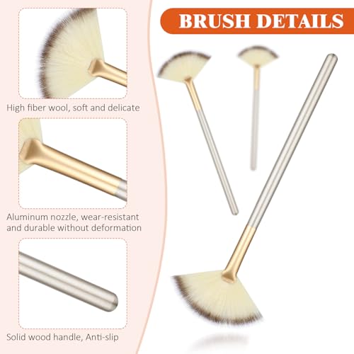 Maitys 9 Pieces Facial Fan Mask Brushes, Champagne, Purple, Black - color: Champagne, Purple, Black