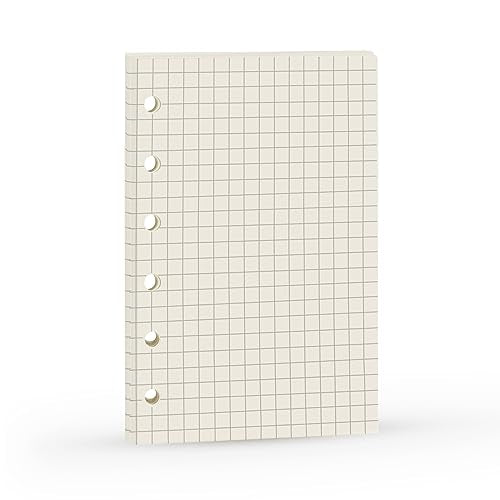 A7 Refill,Pocket Notebook Inserts, Grid 6 Hole Paper for Filofax, Square Matrix 100gsm Thicker Paper for Refillable 6 Rings Binder Agenda, 4.84 x 3.23'', Harphia - color: Grid Square, size: A7