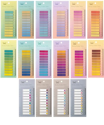 Mr. Pen- Colorful Sticky Tabs, 16 Sets, 3200 pcs, Translucent Page Markers - color: Spectrum, size: 3200 Pcs