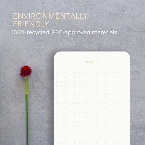 Small Dotted Notepads for Work, Gold Foil, 6.3 x 3.9 in, 5 Pack, 375 Sheets