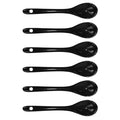 6 pcs Porcelain Egg Spoons Tea Spoon Ceramic Spoons 4.7 inch Coffee Dessert Yogurt Tea Milky Black - style: Black