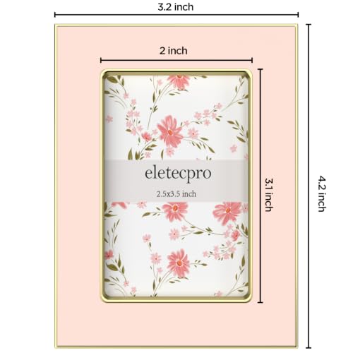 eletecpro 2.5x3.5 Enamel Picture Frame with Real Glass Cover, Pink, 2-Pack - color: Pink, size: 2.5x3.5