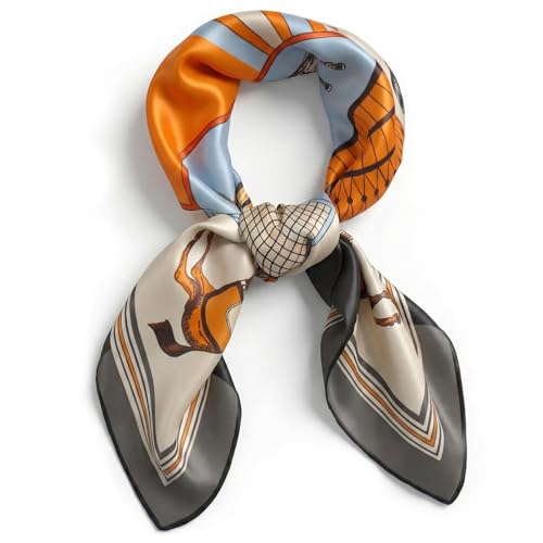 Ymapinc Colorful Western Horse Neck Scarf for Women, Square Silk Wrap, Horse Printed Bandanas Soft Head Scarf for Women - color: Colorful Western Horse
