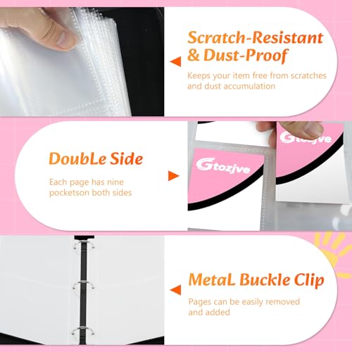 Premium Trading Card Binder, 4 Pocket Trading Card Binder for Pokemon TCG - color: Pink, size: Large