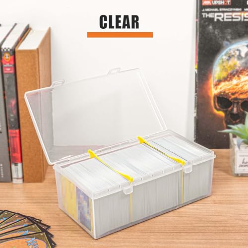 tutata 400 Count Plastic Trading Card Storage Box with Dividers, Baseball Card Storage Box, Sports Cards Holder Organizer - 1 PACK