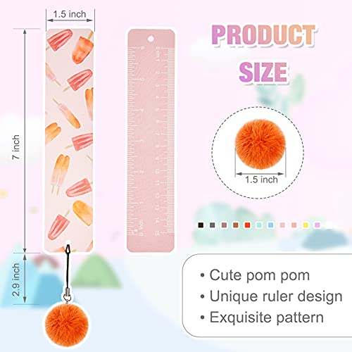 Outus 12 Pcs Cute Bookmarks for Kids with Pom Pom, Girls Page Markers Gift - style: Cute