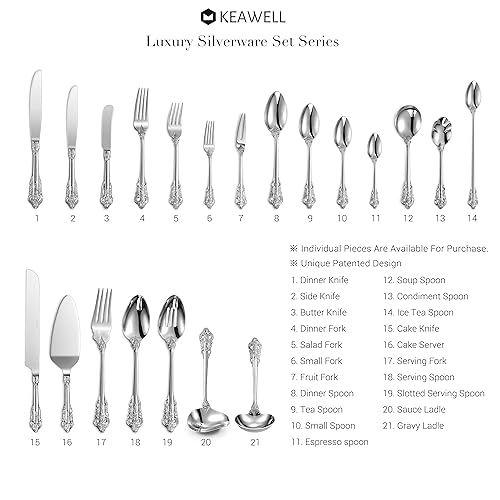 KEAWELL Luxurious 4-Piece 9-Inch Iced Tea Spoon Set (Silver) - color: Silver