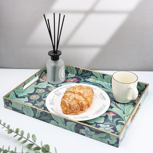 Spsyrine Plastic Serving Tray with Handles for Coffee Table, Leicester - color: Multi F