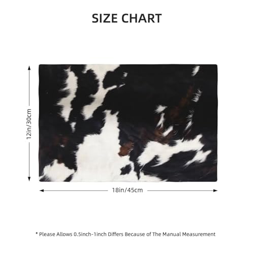 Cowhide Print Placemats Rectangle Linen Table Placemet Set of 4 - color: Black White Brown, size: Set of 4