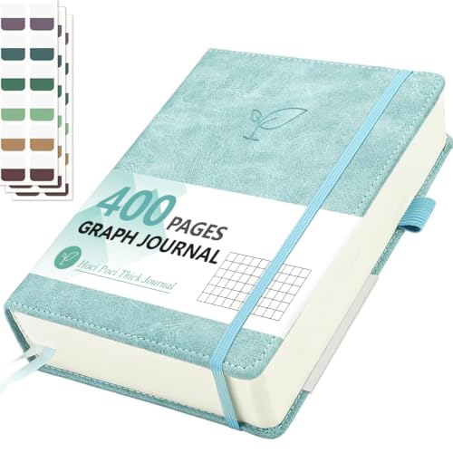Hoci Poci 400 Pages Graph Journal Notebook, 5.8" x 8.4",100gsm, Smoky Blue - color: Smoky Blue, size: Squared-400 Pages (5.7"×8.3")