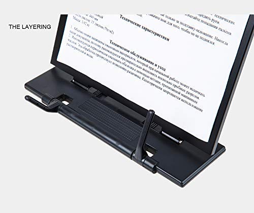 Hanghs Desktop Document Holder/Paper Stand/Clipboard for Sheet Music/Cookbook/Book with 7 Adjustable Positions and a Highlighting Side Clip Black