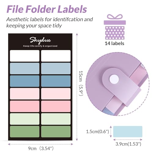 SKYDUE File Folder with Labels, Accordion File Organizer with 8 Pockets, Portable Document Organizer, A4 Letter Size, Paper Organizer for Office, Purple - color: Taro Purple