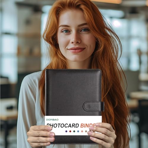 A5 Kpop Photocard Binder, 6 Ring Binder Collector’s Album with 240 Card Slots, PU Leather Cover for Organizing K-Pop, Trading Cards, Game Cards & Memorabilia (Black) - color: Black