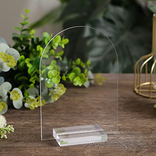 UNIQOOO 3" Clear Acrylic Stand |3mm Slot Wedding Sign Holders, Perfect for Wedding, Table Number, Exhibition, Office, Restaurant, Business, 20 Count