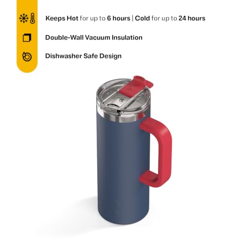 RTIC 20oz Road Trip Travel Mug with Lid and Handle, Patriot - color: Patriot, size: 20 Ounces