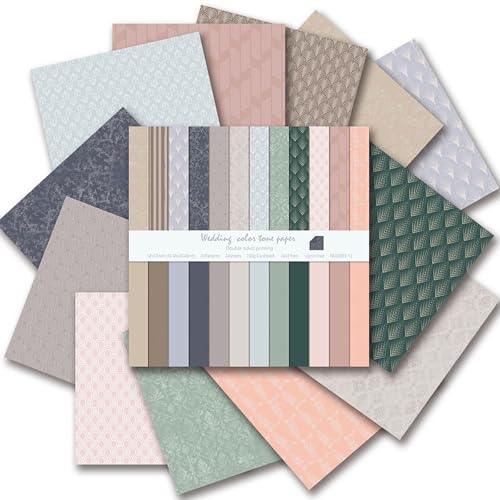 12"X12" Scrapbook Paper, 24 Sheets Double-Sided Dusty Boho Patterned Paper - color: Boho2
