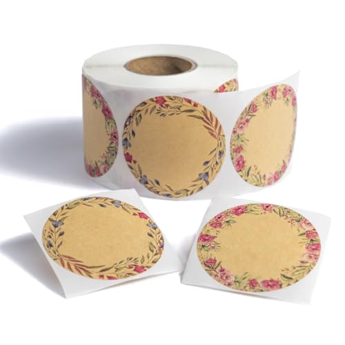 (500pc/Roll) 2" Pink Flower Label Stickers for Jars, Lids, Pantry, Mason Jars, Spice Bottles & More - color: Pink Flower 2"