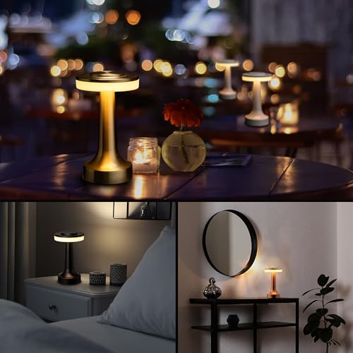 O'Bright Dome Cordless Rechargeable LED Mushroom Table Lamp, Silver - color: Silver