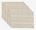 Wracra Cotton Linen Place Mats, Coffee Embroidered Placemats Set of 8 - color: Hemstitched Coffee, size: Placemats(Set of 8)