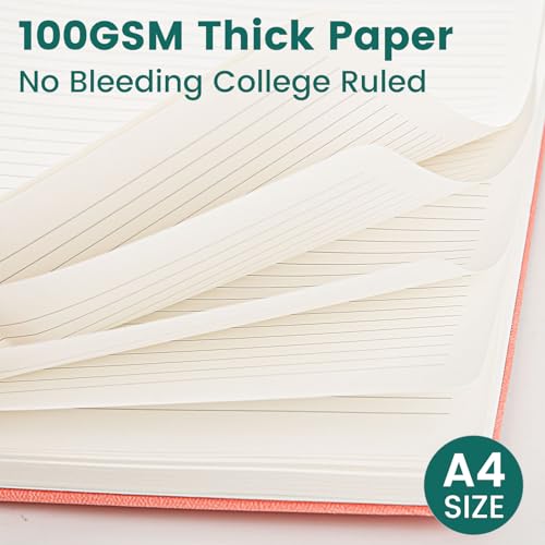 Spiral Notebook - 8.5 x 10.98 Inch Large Hard Cover Notebook with Elastic Band & Pocket, 180 Pages, Lay Flat Wirebound Journal for Work, School, Planning & Note Taking Green - color: 004-Green-1pack, size: A4-180 pages