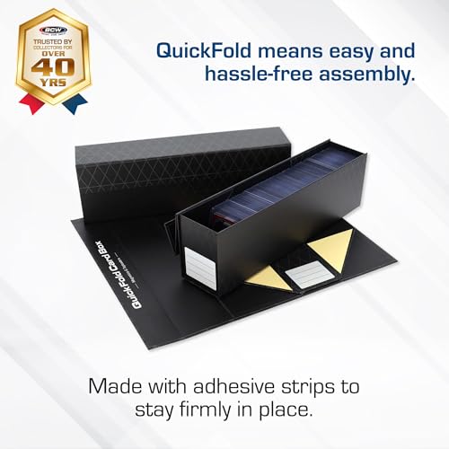 BCW QuickFold Card Boxes for Toploaders and Magnetics, Magnetic Lid, 6 Pack - size: 6 Pack