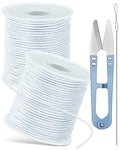 FIVEIZERO 2 Rolls 1.5mm White Elastic Bracelet String, 330 Ft - size: 1.5MM, style: White