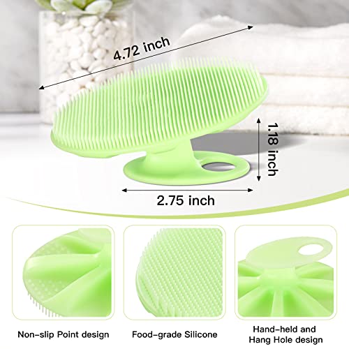 INNERNEED Silicone Body Cleansing Brush Exfoliating Scrubber, Green - color: Green