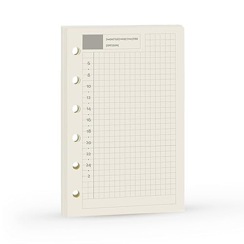 A7 Planner Refill, A7 Agenda Refill Daily Plan for Compatible with Filofax,6 Hole/100gsm, Time Table Notebook Insert Paper for 6 Rings Binder, 4.84 x 3.23'', Harphia - color: Daily Plan, size: A7
