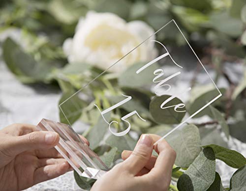 UNIQOOO 3" Clear Acrylic Stand |3mm Slot Wedding Sign Holders, Perfect for Wedding, Table Number, Exhibition, Office, Restaurant, Business, 20 Count