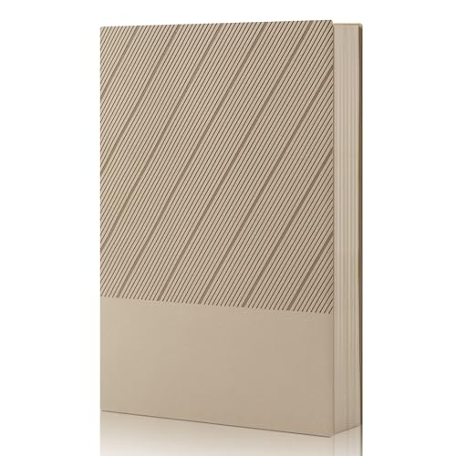 BOBO RABBIT Softcover Lined Notebook 348 Pages Vegan Leather Thick Journal - color: Khaki
