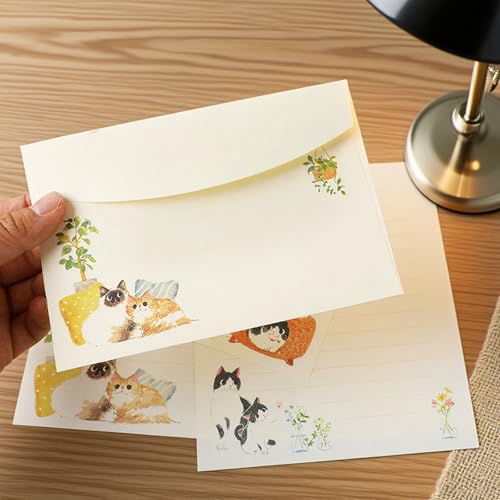 37 Pcs Stationery Paper Envelopes Set - color: Cute Cat