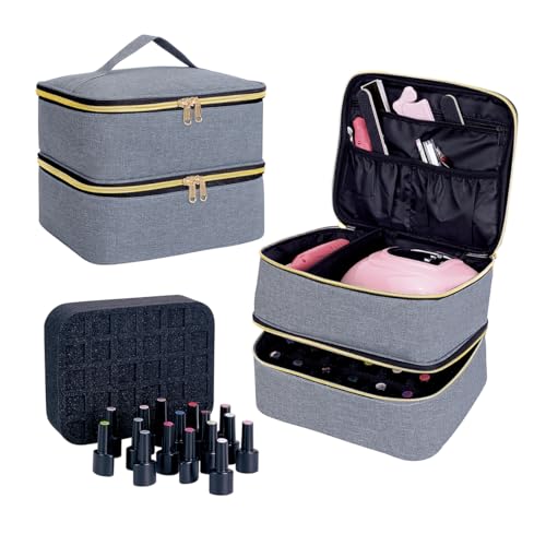 Nail Polish Organizer Holds 30 Bottles (15 ml/0.5 floz),Gray Gold - color: Gray Gold