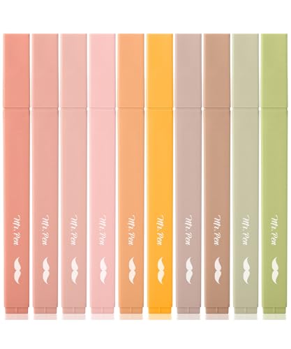 Mr. Pen- Aesthetic Highlighters No Bleed, 10 Pack, Assorted Colors | Chisel Tip, Cute Highlighters Assorted Colors for Journaling, Highlighting, Underlining, Fast Dry, Back to School Supplies - color: Boho Colors, size: 10 Pack