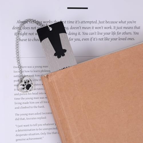 Black Inspirational Funny Cute Cat Bookmark for Reading Women - style: Cat Paw 2