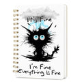 Lined Spiral Journal Notebook for Work A5, 160 Pages, Explosive Cat - color: Explosive Cat