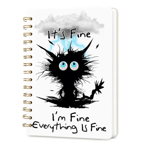 Lined Spiral Journal Notebook for Work A5, 160 Pages, Explosive Cat - color: Explosive Cat