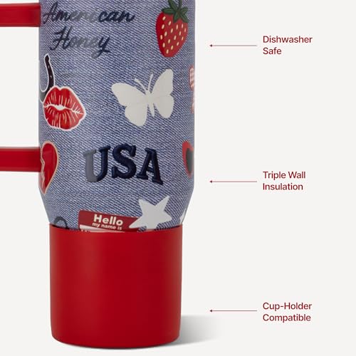 HydroJug Coffee Traveler 20oz Ceramic-Lined Mug with Handle, American Honey - color: American Honey
