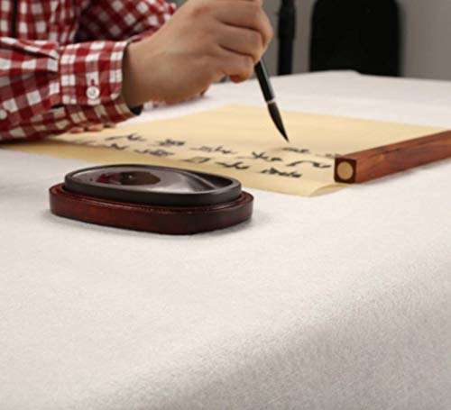 MEGREZ Calligraphy Felt Mat Ink Absorbent Sumi Writing Painting Desk Pad - color: White, size: 31.5 x 47.2 inch