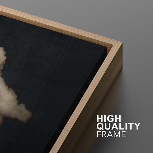 MUDECOR Framed Canvas Print Wall Art Vintage Cumulus Clouds Illustrations Fine Art Decorative Zen Multicolor Country/Farmhouse Retro for Bedroom - 16"x24" Natural - color: A03-2404-irs10, size: 24"L x 16"W