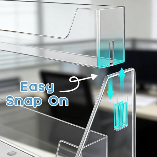 5 Tier Clear Acrylic Brochure Holder, Literature Organizer Paper Stand Display for Cards, Brochures, Pamphlets, Flyer, Signs - color: 5 Tier