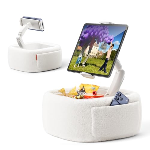 LULULOOK Tablet Pillow Stand for Kindle/iPad, Kindle Holder for Bed, White - color: Cloudy White