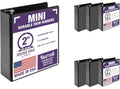 Samsill Economy 2 Inch Mini 3 Ring Binder, Round Ring Binder, Holds 5.5 x 8.5 Inch Documents, Customizable Cover, 2" View, 6-Pack, Black - color: Black, size: 2" View, style: 6-Pack