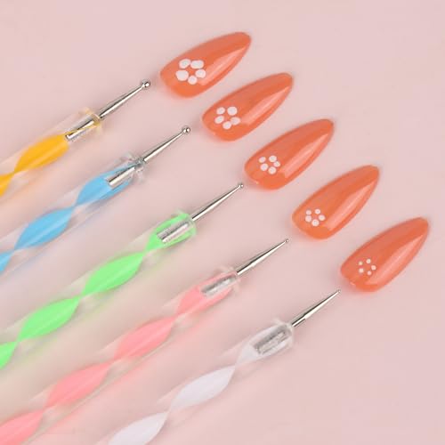 5 Pcs Dotting Pens with 3 Pcs Nail Art Liner Brushes, Nail Art Design Tools