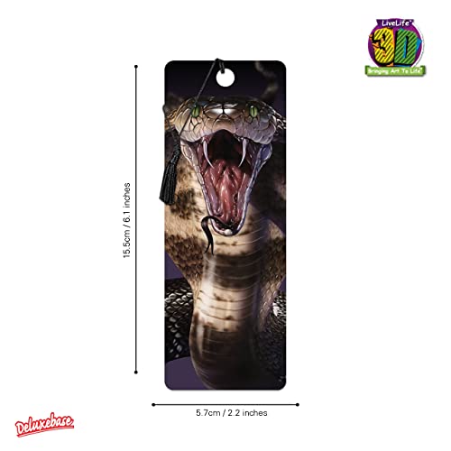 3D LiveLife Snake Bookmark - Cobra Lenticular Page Marker - color: Cobra