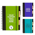 DISCOUNT PROMOS Custom Eco Block Notebooks with Pens Set of 1, Personalized - Perfect for School, Office, Business, Home - Lime Green - color: - Custom - Lime Green, size: 1 notebook