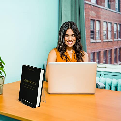 ZOEY Acrylic Book Stand with Ledge Clear Display Easels Plate - 10 Pack Book Holder Easel Stand for Books Display, Music Sheets, Artworks, CD, Tablet Holder (5Large+5Small) - color: Clear, size: 5 x Large + 5 x Small