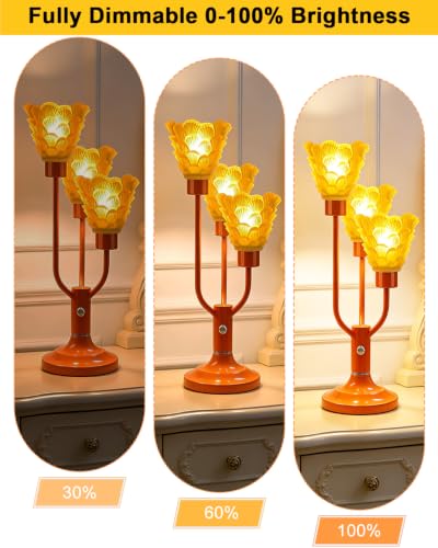 Lightdot Vintage Orange Table Lamp Dimmable Bulbs Included Home Decor Gift - color: 07-Orange-Shell